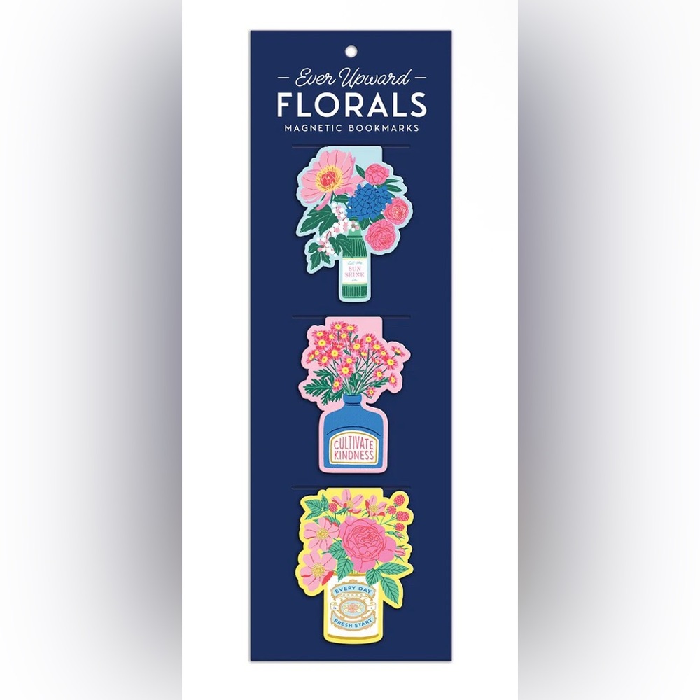 Brand New - Ever Upward Florals Shaped Magnetic Bookmarks